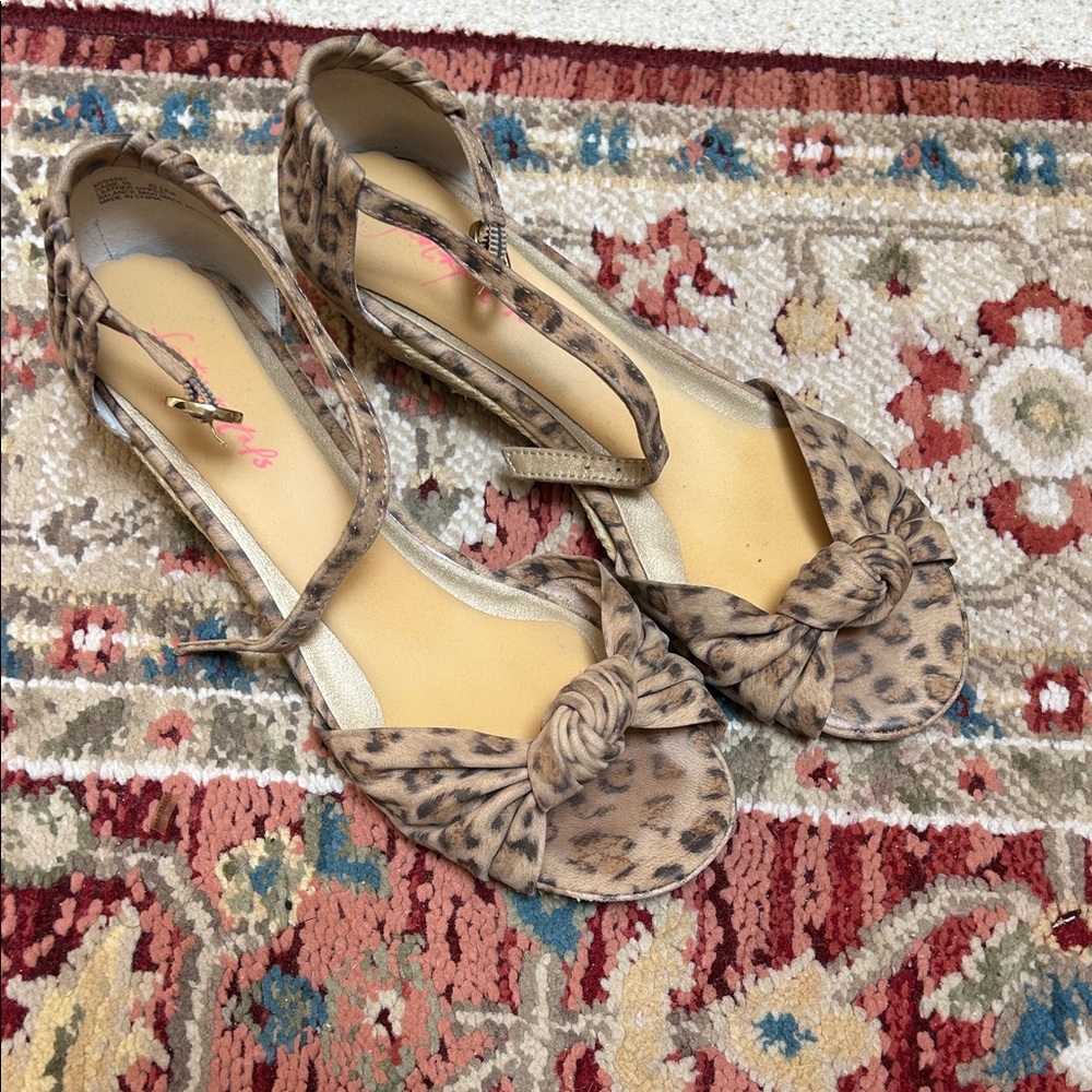 Leopard Print Knotted Sandals